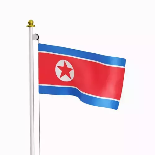 Flag of the North Korea Low-poly 3D model