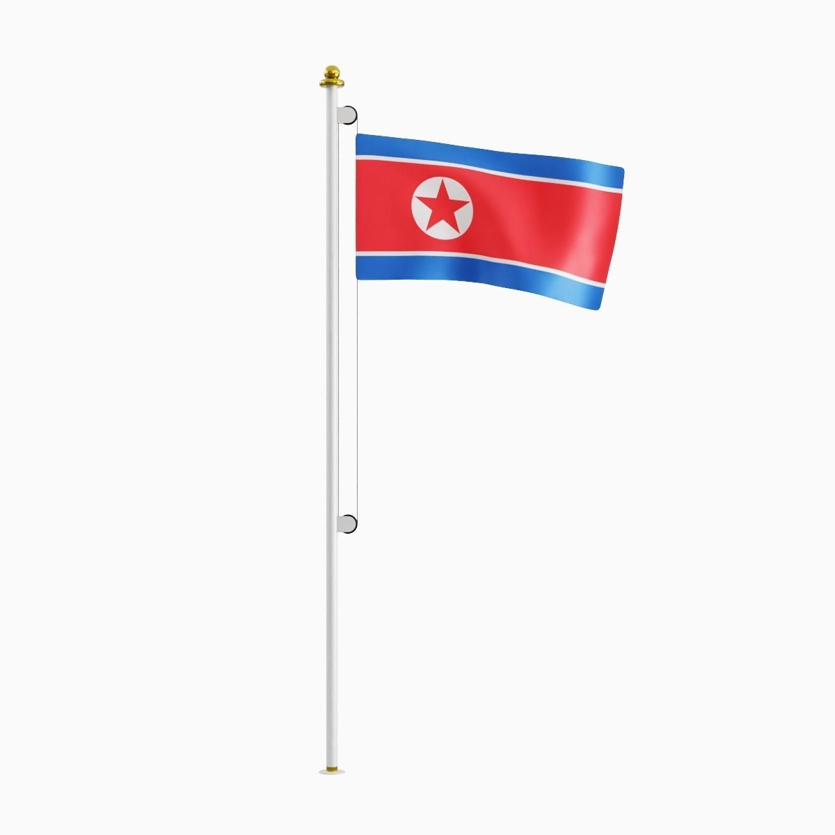 Flag of the North Korea Low-poly 3D model_3