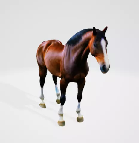 High quality horse model Low-poly 3D model