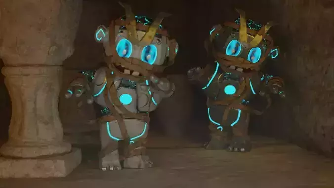 Micromummy robot with eyes