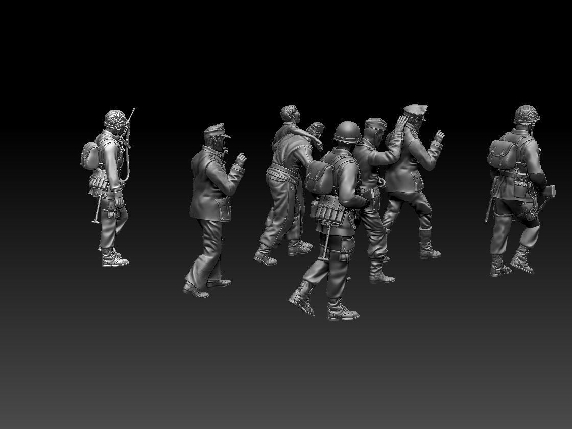 USA SOLDIERS AND CAPTURED 3D print model_93