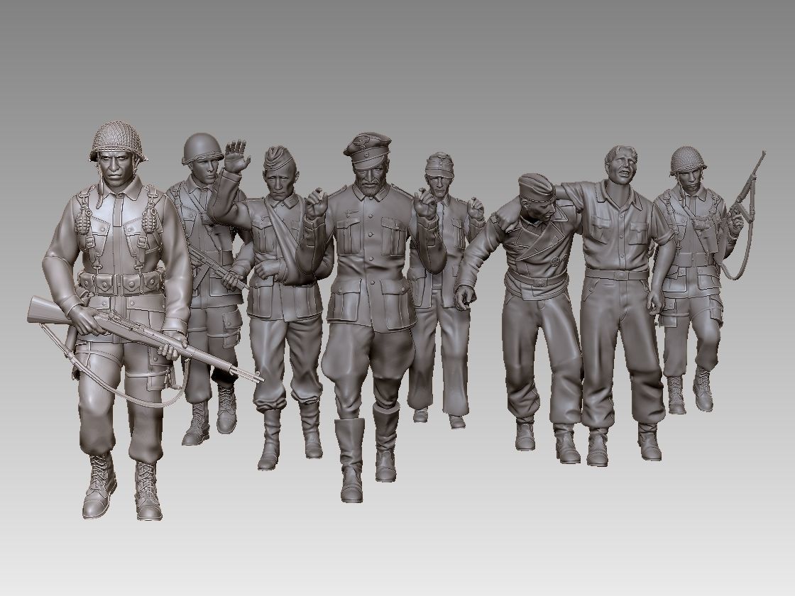 USA SOLDIERS AND CAPTURED 3D print model_61