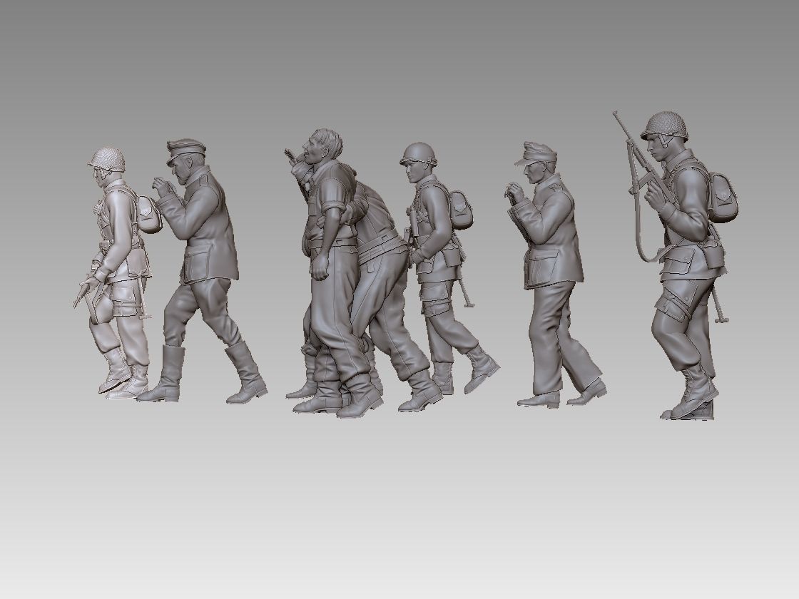 USA SOLDIERS AND CAPTURED 3D print model_51