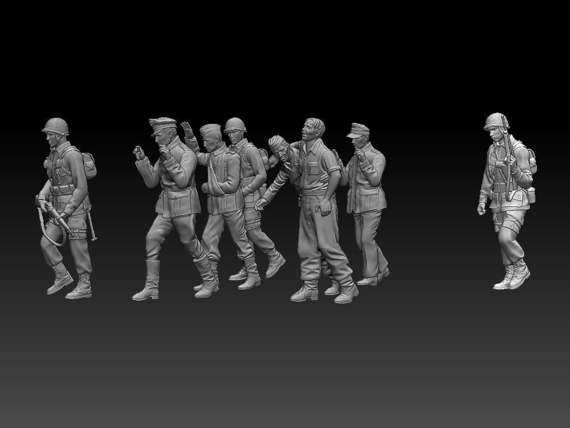 USA SOLDIERS AND CAPTURED 3D print model_86