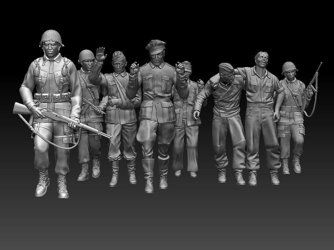 USA SOLDIERS AND CAPTURED 3D print model_88