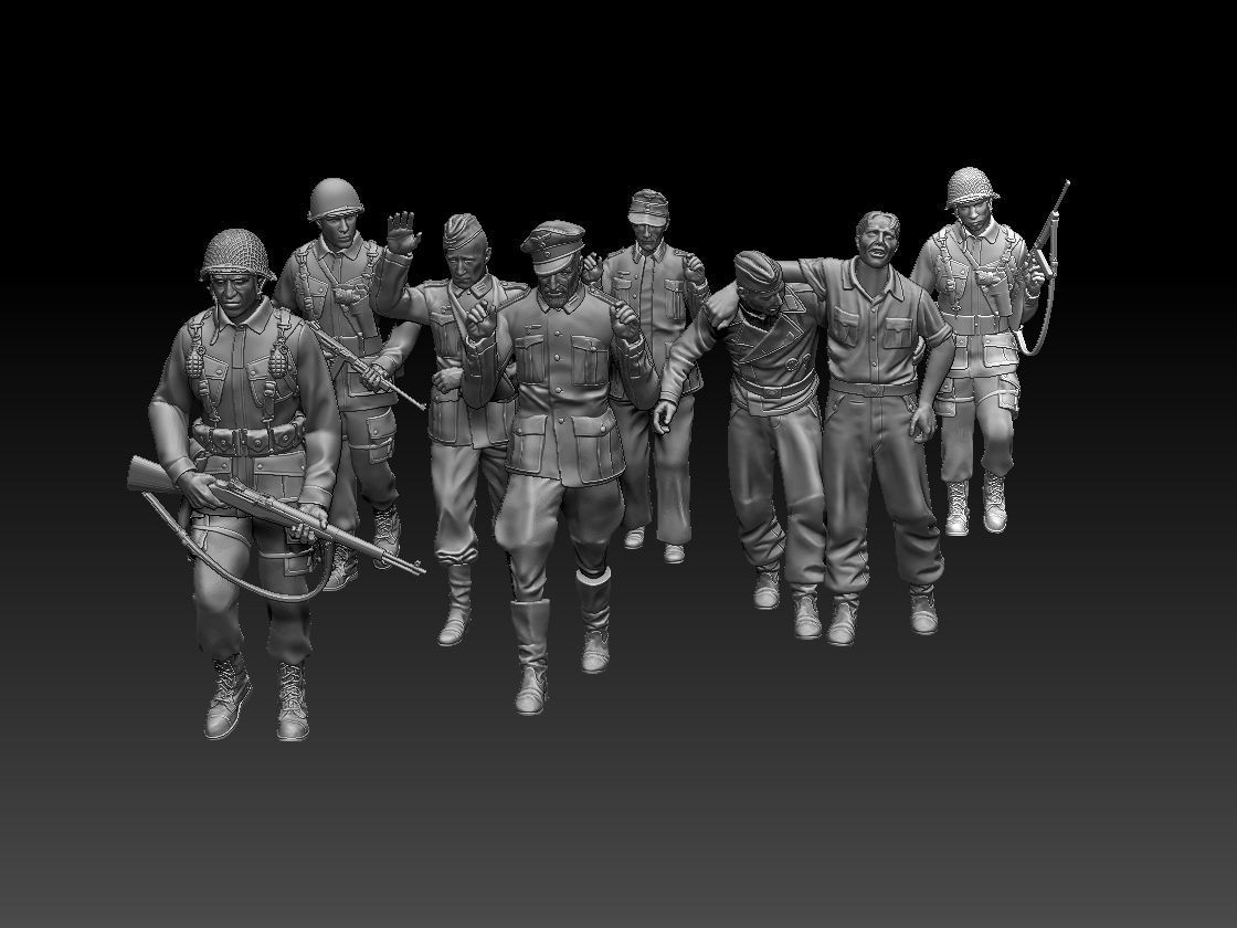USA SOLDIERS AND CAPTURED 3D print model_14