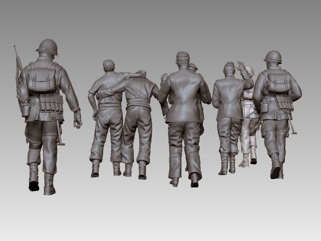 USA SOLDIERS AND CAPTURED 3D print model_24