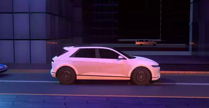  Realistic 3D City Model with Car for Games and Animation 3D model