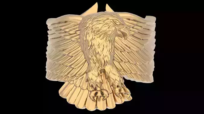 Eagle ring silver gold sterling printable jewelry 3D model