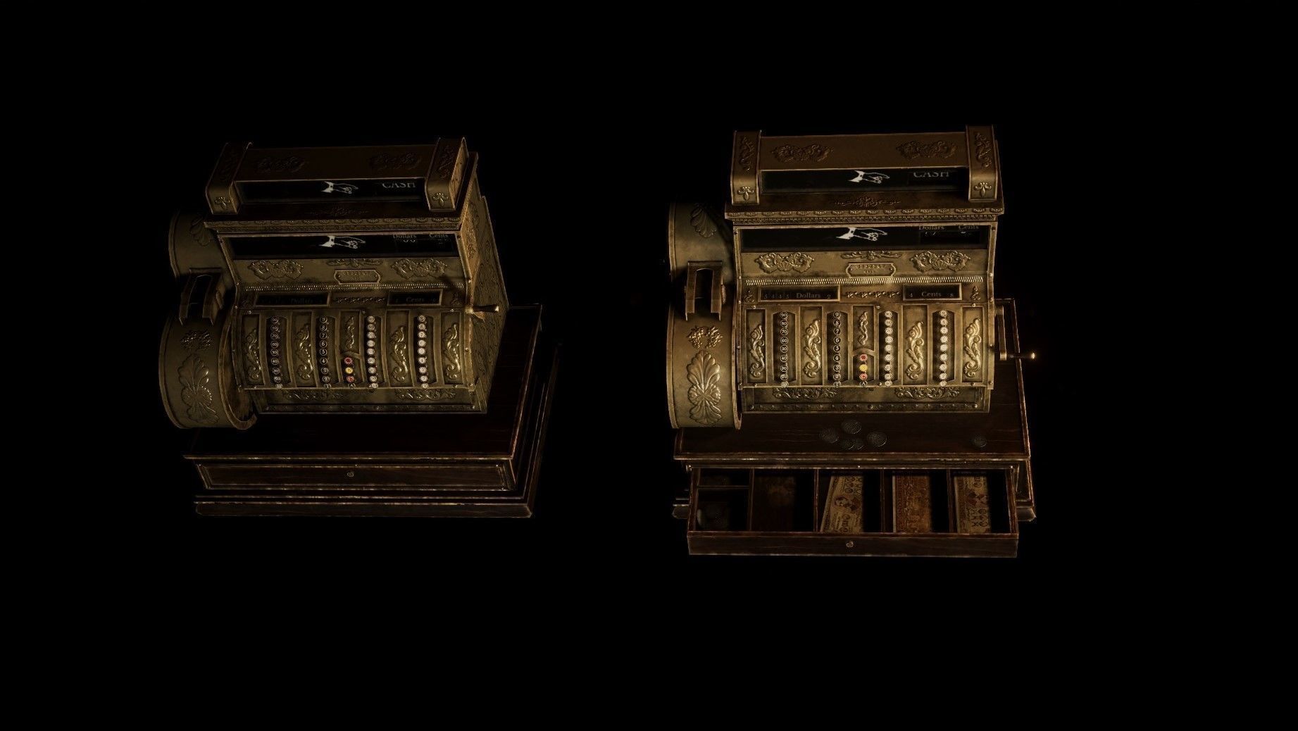 Wild West OldCashRegister Low-poly 3D model_5