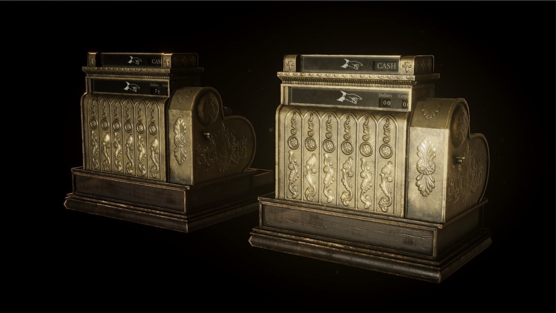 Wild West OldCashRegister Low-poly 3D model_3