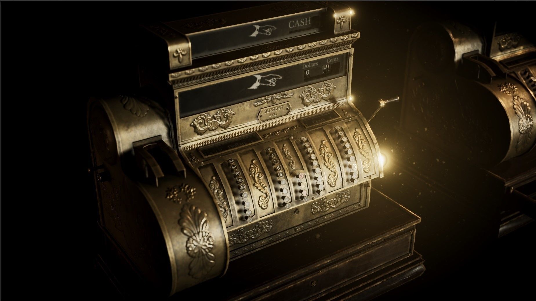 Wild West OldCashRegister Low-poly 3D model_1