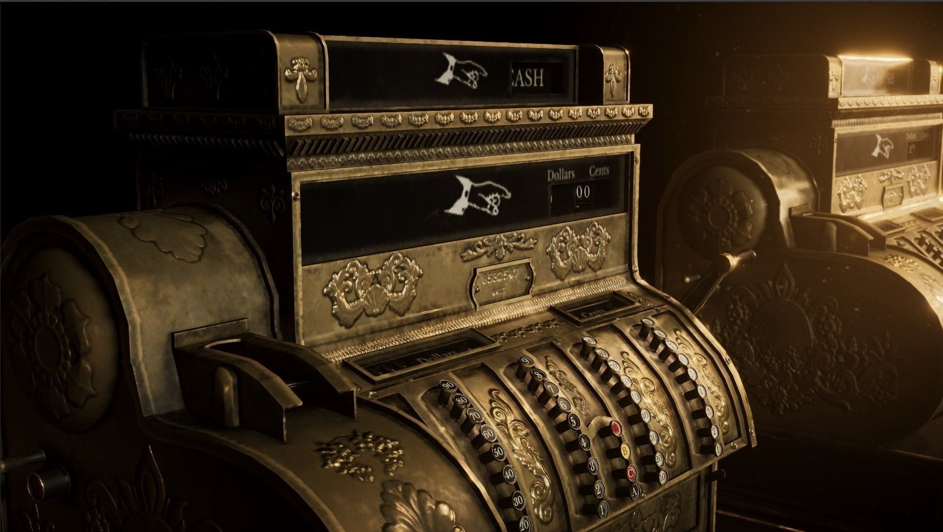 Wild West OldCashRegister Low-poly 3D model_7