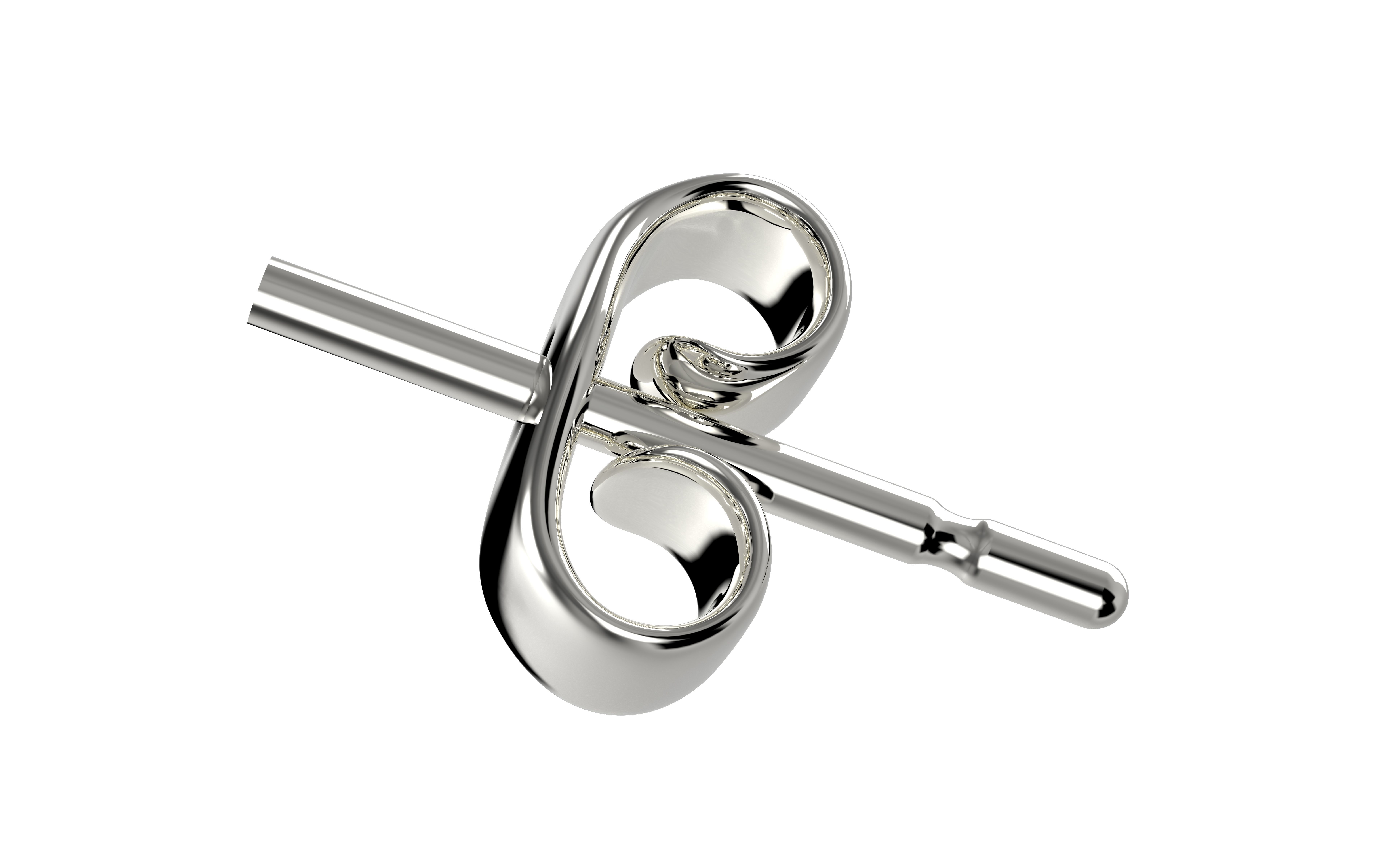 Earring pin and butterfly backs 3D model