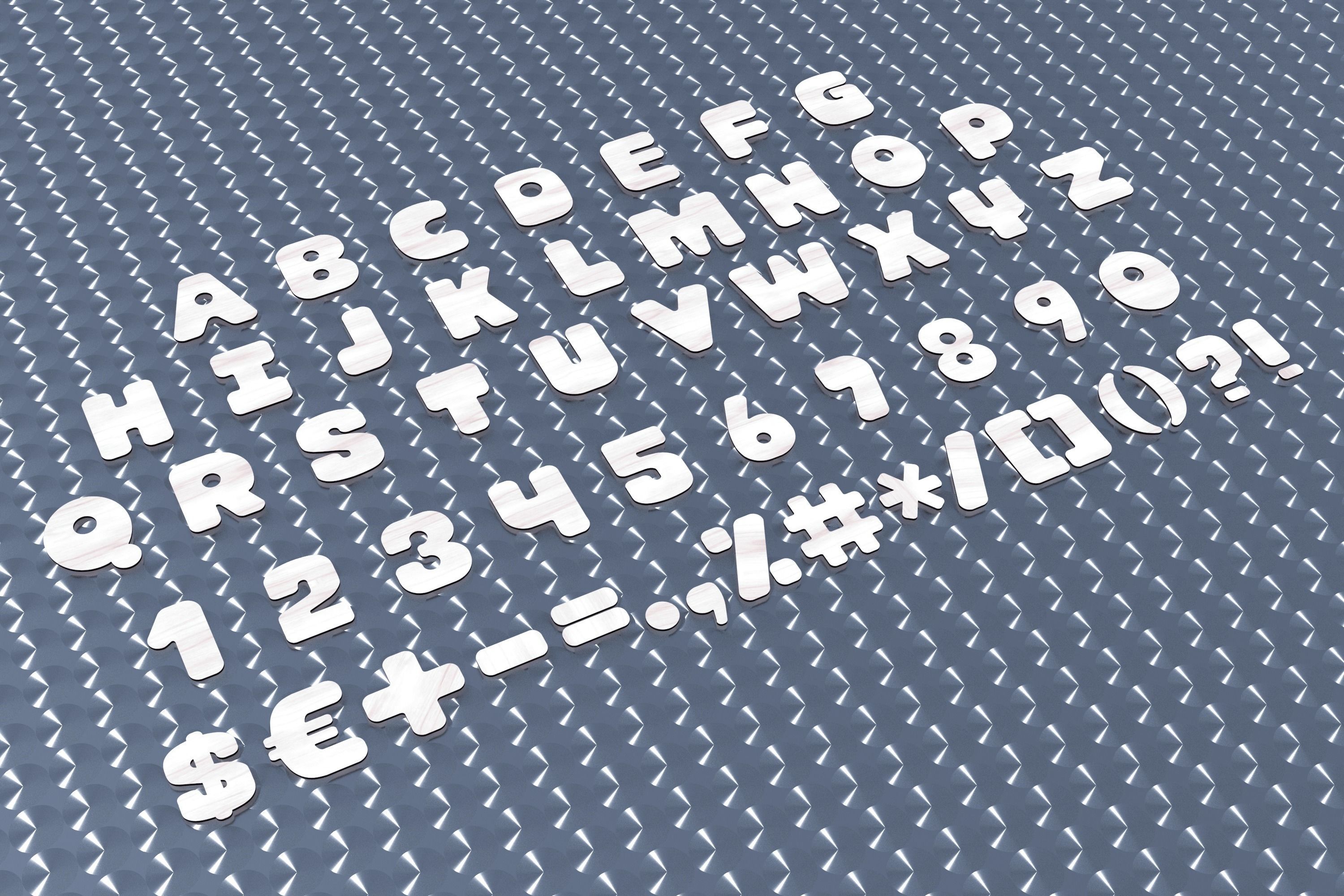 Alphabet 3D print model or laser cutting Low-poly 3D model_1