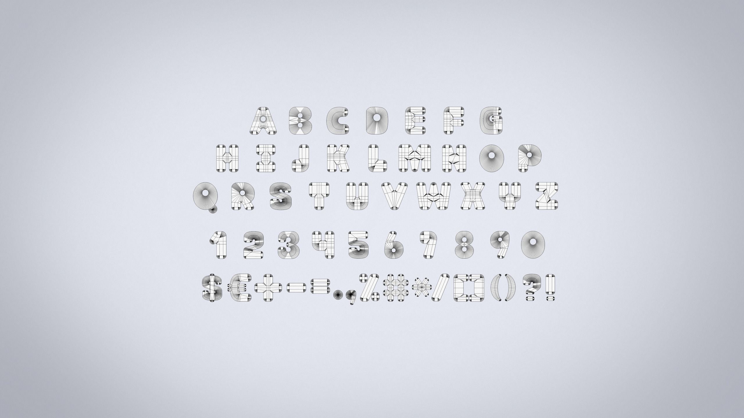 Alphabet 3D print model or laser cutting Low-poly 3D model_7