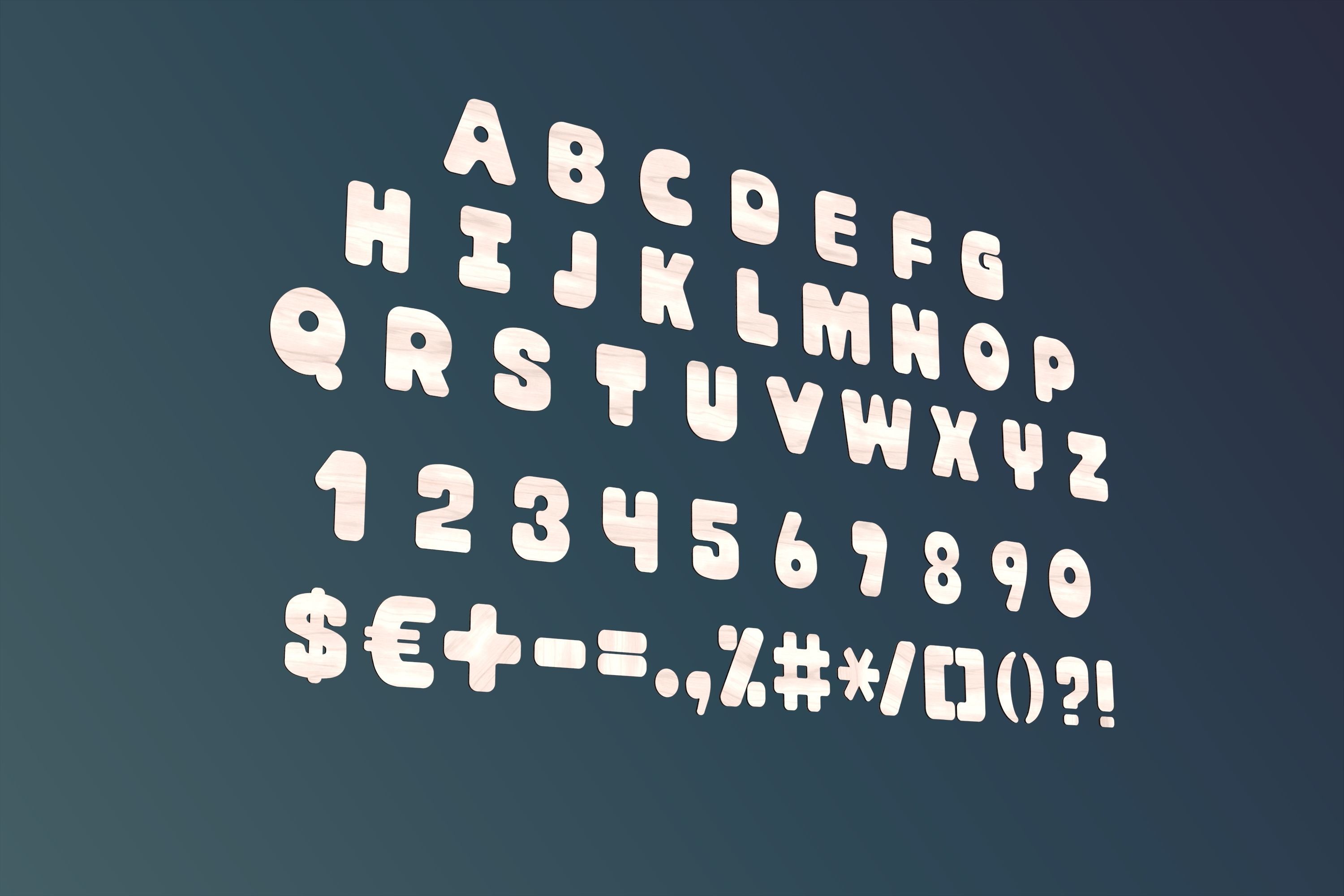 Alphabet 3D print model or laser cutting Low-poly 3D model_4