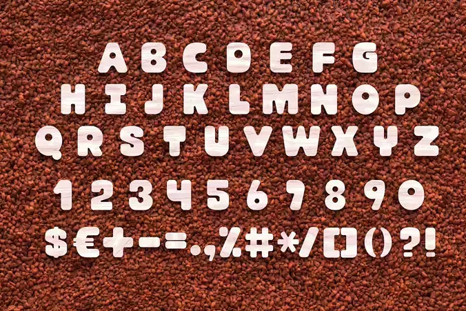 Alphabet 3D print model or laser cutting Low-poly 3D model