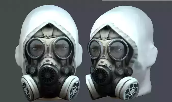 Gas mask helmet 3d model military combat fantasy cyborg Low-poly 3D model