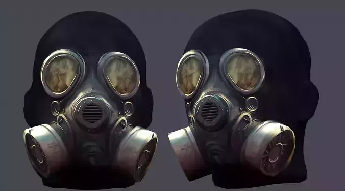 Gas mask helmet 3d model military combat fantasy cyborg