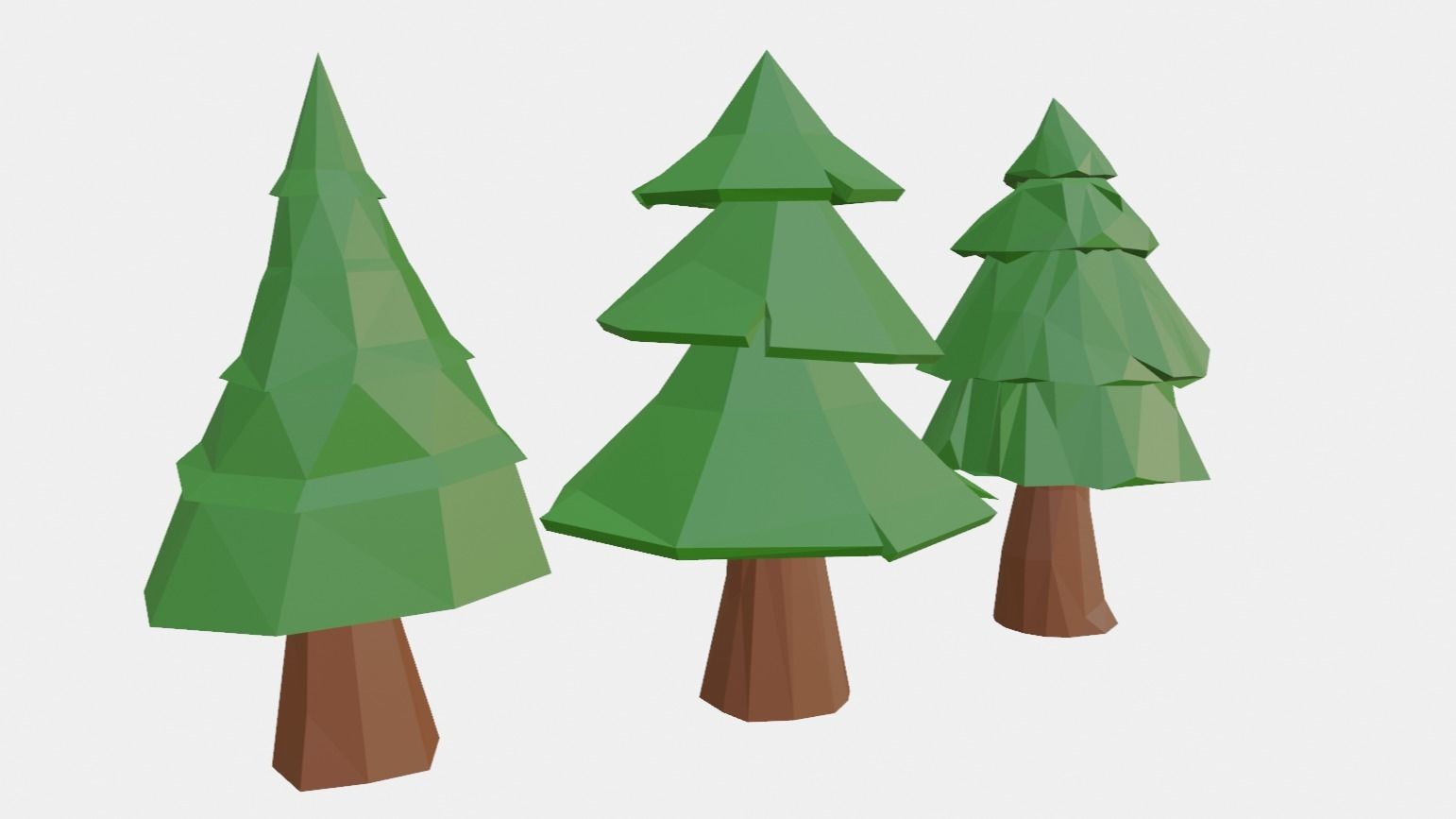 Forest Trees Low-poly 3D model_4