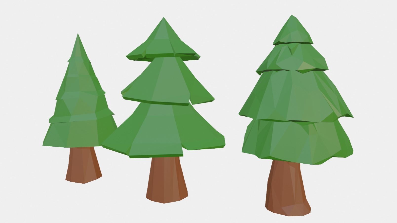Forest Trees Low-poly 3D model_3
