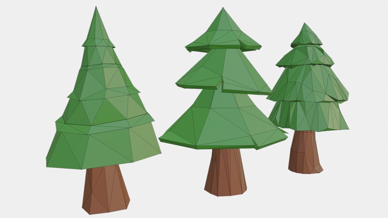 Forest Trees Low-poly 3D model_2
