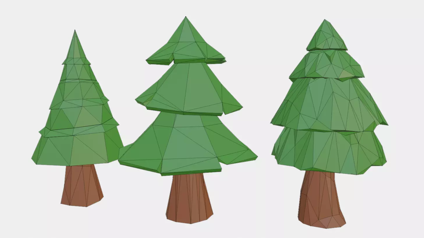 Forest Trees Low-poly 3D model_0
