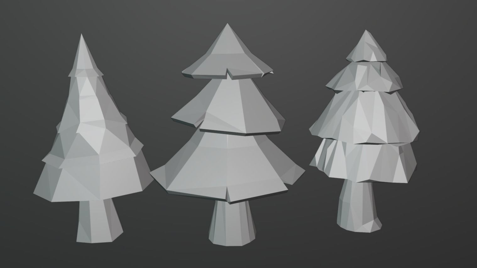 Forest Trees Low-poly 3D model_1