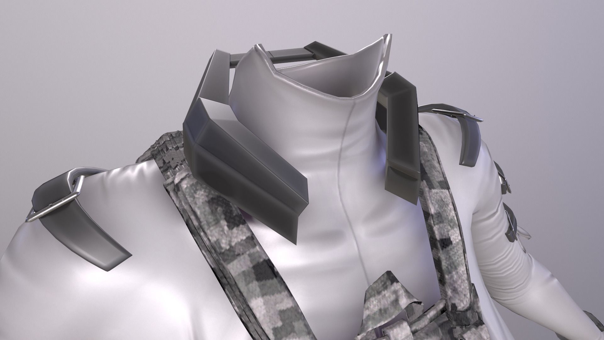 Female military spy cloth Low-poly 3D model_12