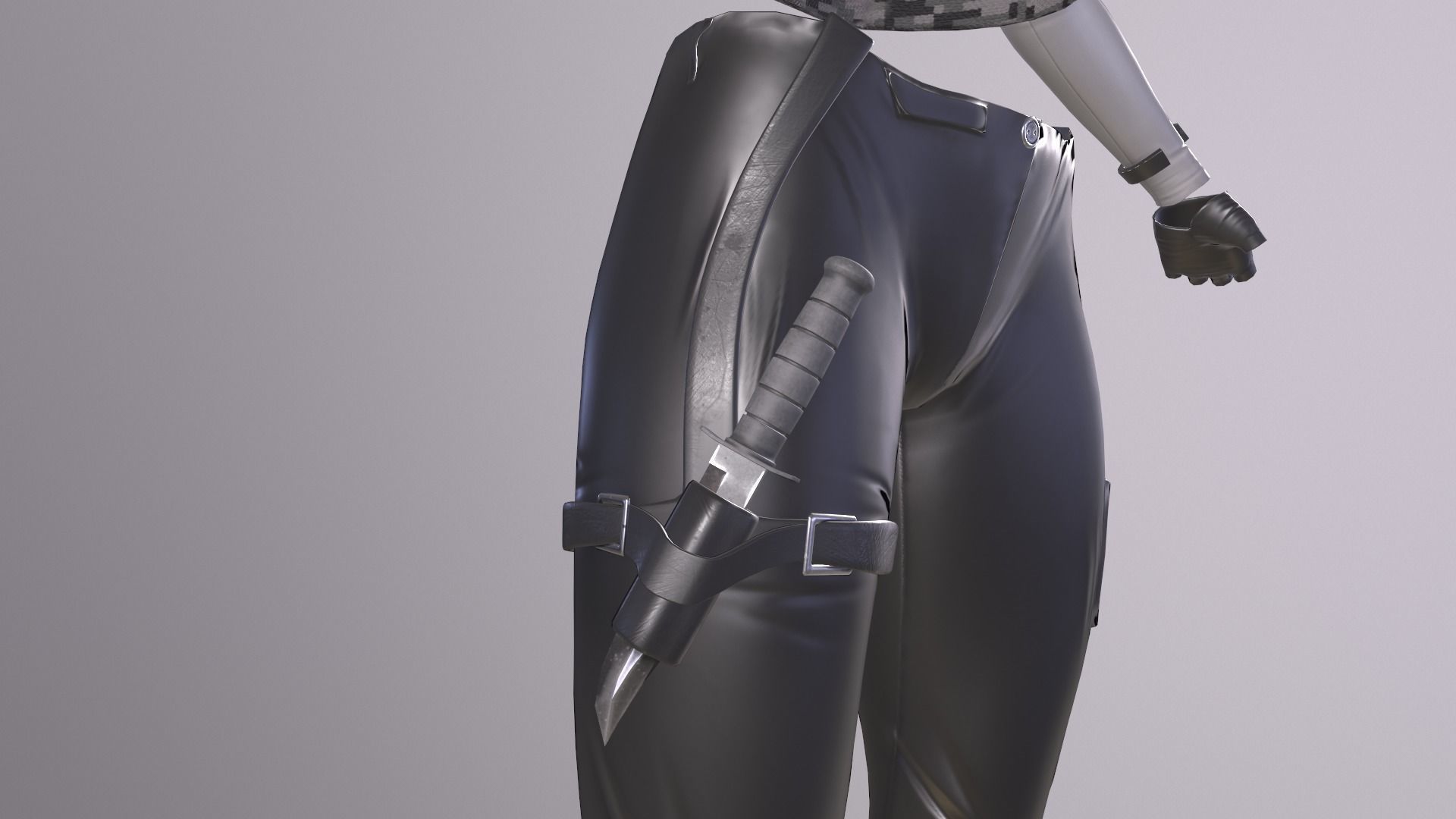 Female military spy cloth Low-poly 3D model_16