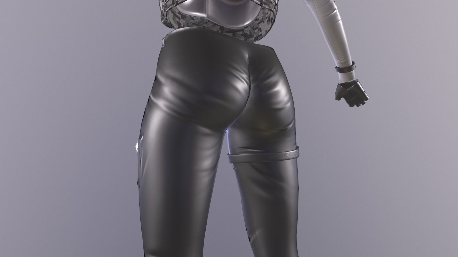 Female military spy cloth Low-poly 3D model_19