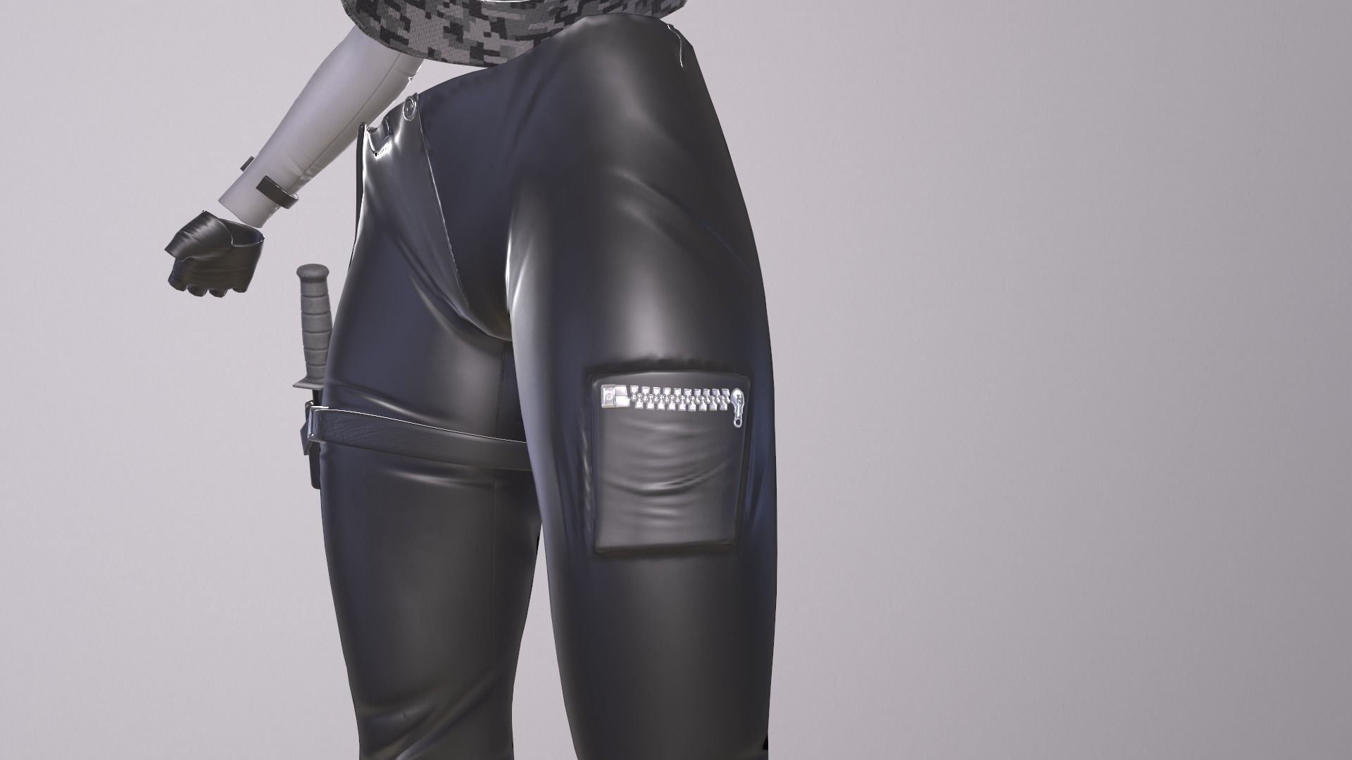 Female military spy cloth Low-poly 3D model_20