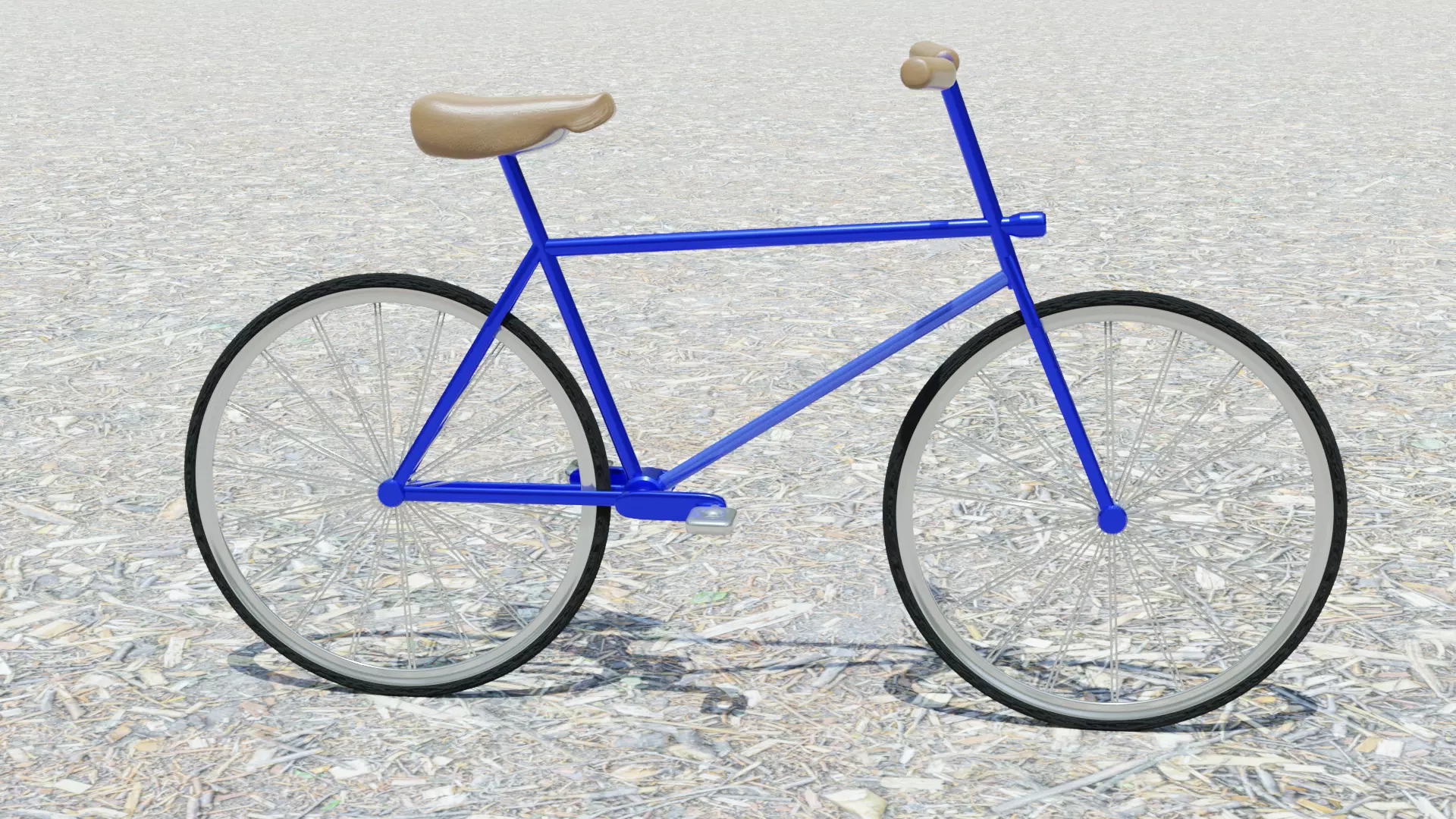 Bicycle on gravel 3D model