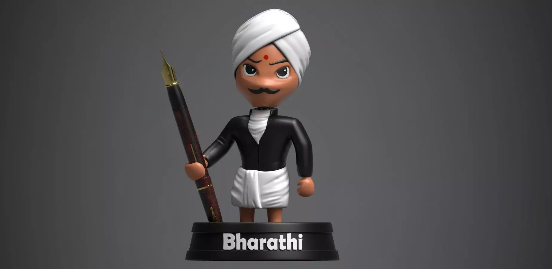 Bharthiyar indian bobblehead 3D print model