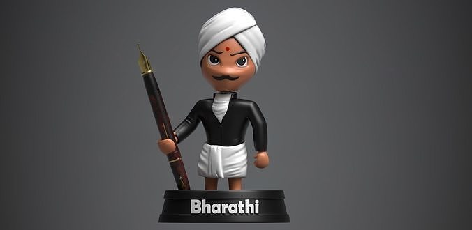 Bharthiyar indian bobblehead 3D print model