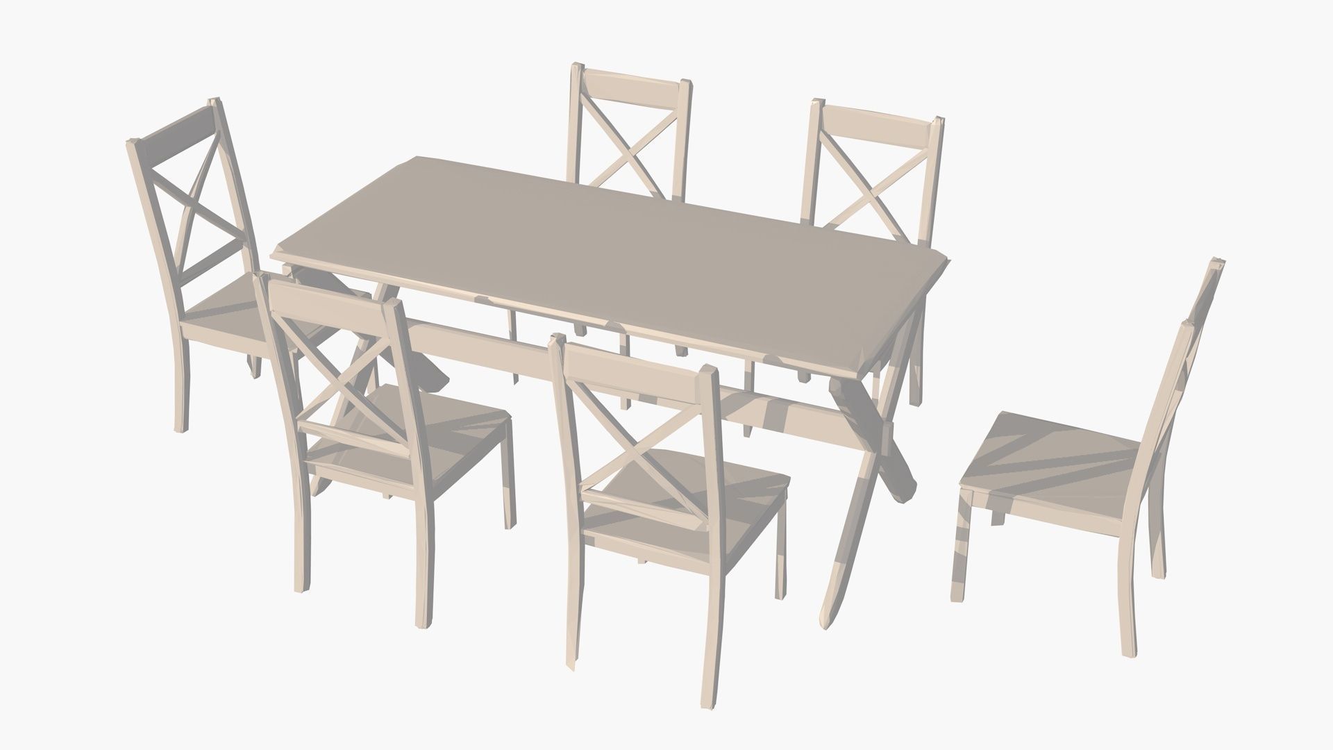 Dining Table and Chair Sets Low Poly 3D model | CGTrader