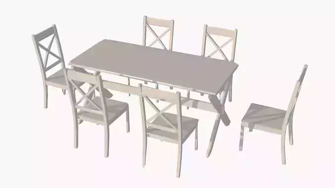 Dining Table and Chair Sets Low Poly