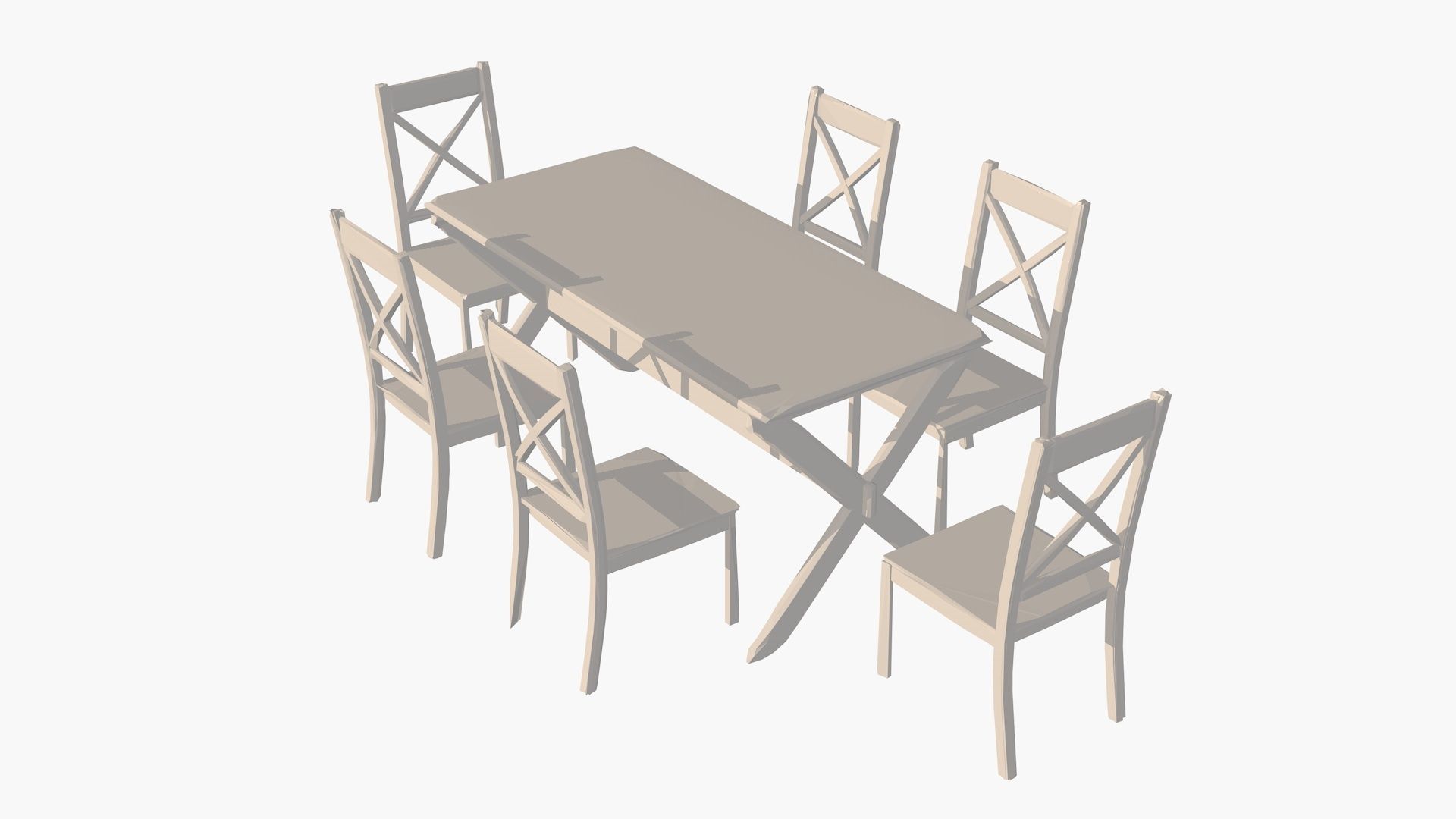 Dining Table and Chair Sets Low Poly 3D model | CGTrader