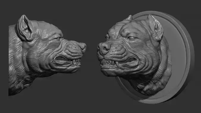 Pitbull angry head 3D print model
