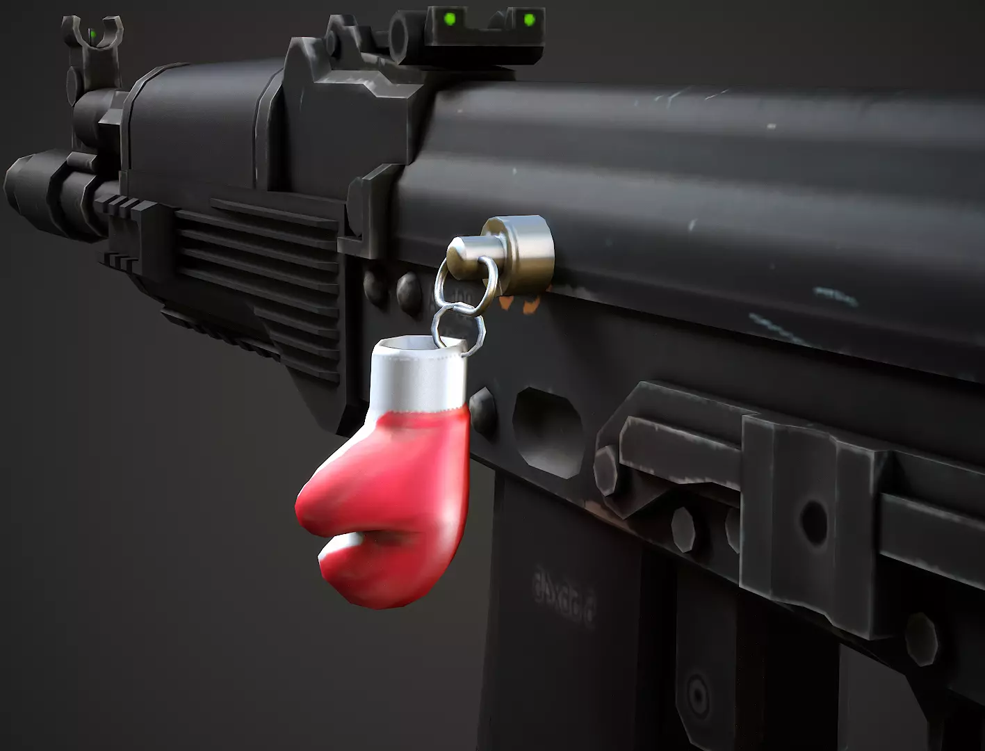 Boxing Glove Weapon Charm - Low Poly Game Ready Low-poly 3D model_0