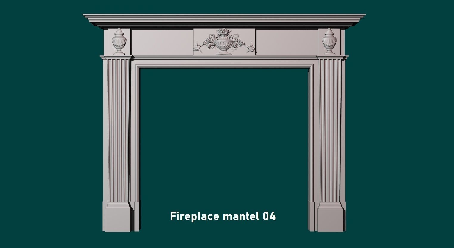 Georgian style fireplaces series No4 3D model_4