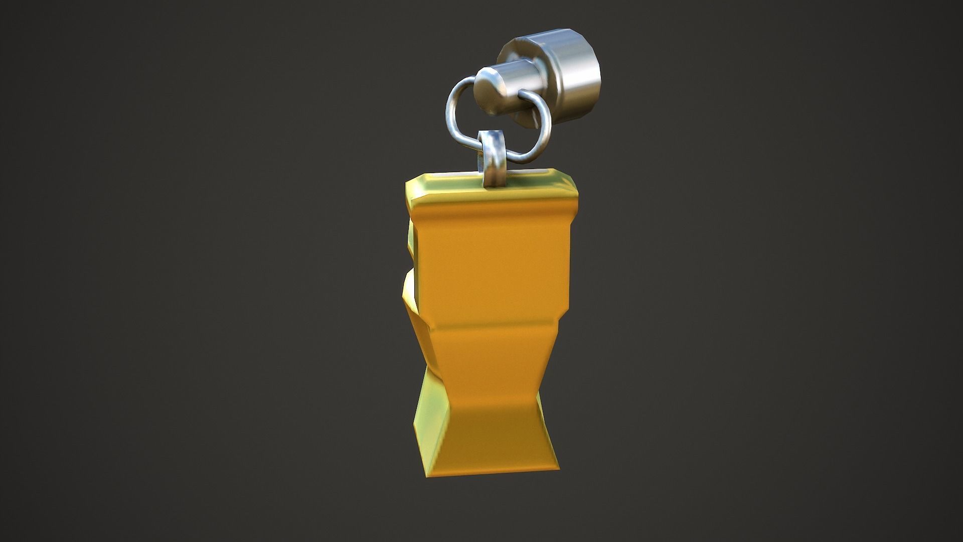 Golden Toilet Weapon Charm - Low Poly Game Ready Low-poly 3D model_6