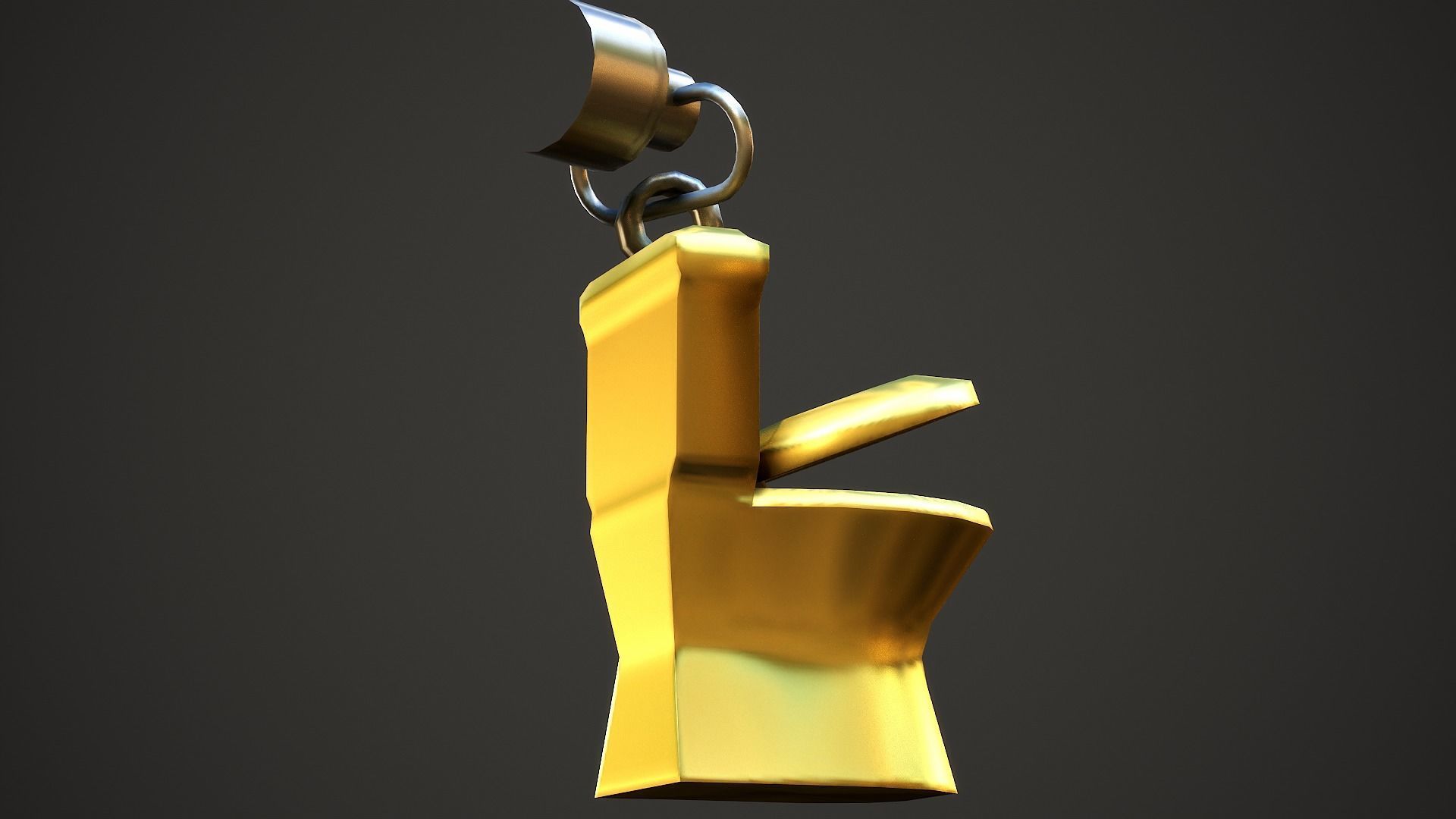 Golden Toilet Weapon Charm - Low Poly Game Ready Low-poly 3D model_11
