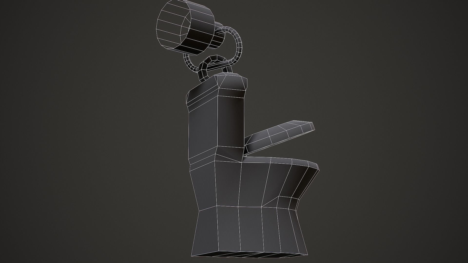 Golden Toilet Weapon Charm - Low Poly Game Ready Low-poly 3D model_12