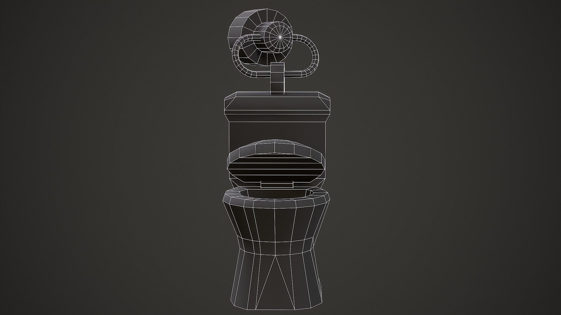 Golden Toilet Weapon Charm - Low Poly Game Ready Low-poly 3D model_13