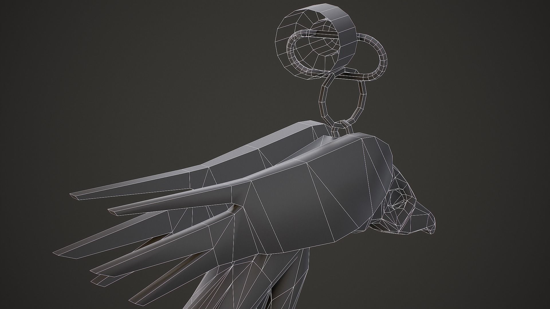 Raven Weapon Charm - Low Poly Game Ready Low-poly 3D model_13