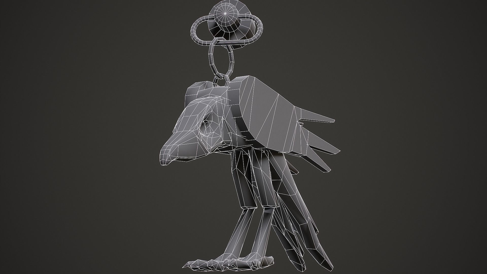 Raven Weapon Charm - Low Poly Game Ready Low-poly 3D model_11