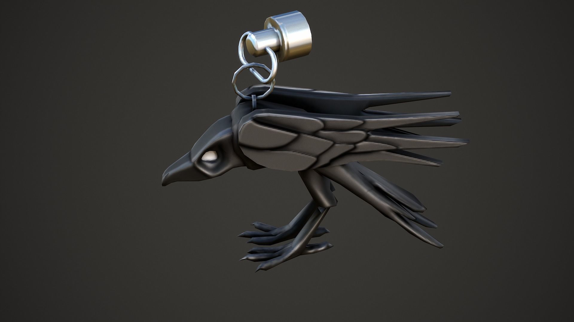 Raven Weapon Charm - Low Poly Game Ready Low-poly 3D model_6