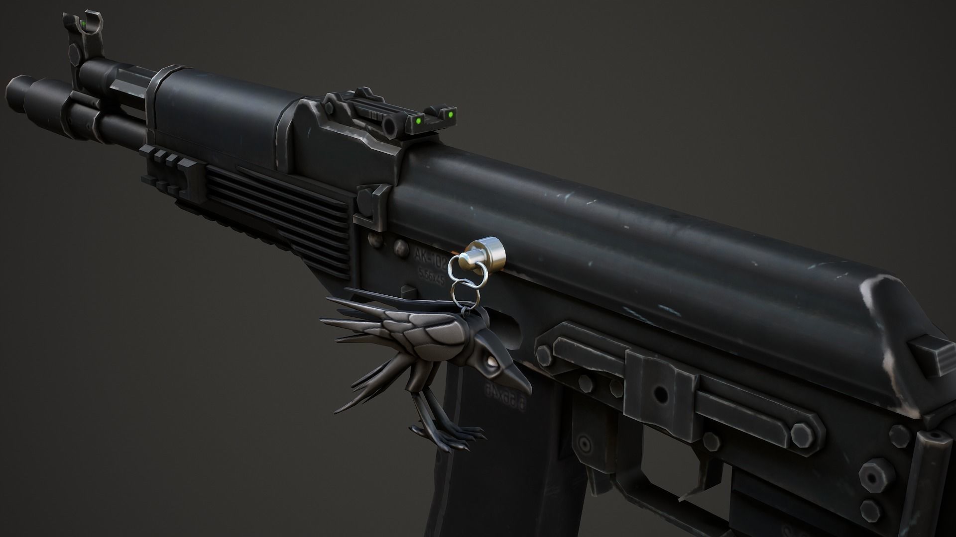 Raven Weapon Charm - Low Poly Game Ready Low-poly 3D model_1